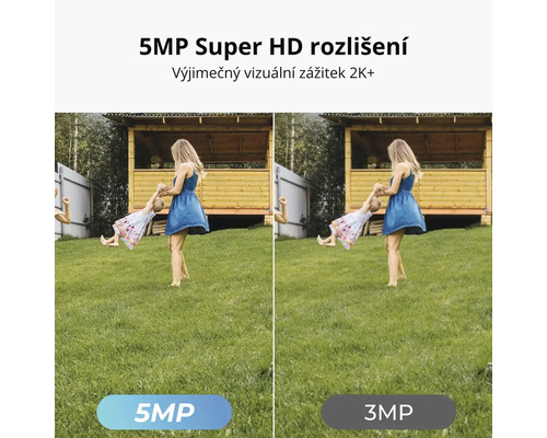 Srovnání snímků z kamery s rozlišením 5 megapixelů Super HD a rozlišením 3 megapixely