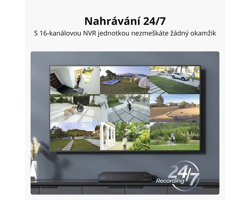 Monitorovací monitor s 16kanálovou NVR jednotkou a nahráváním 24/7