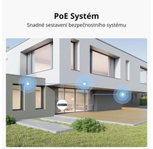 PoE systém pro snadnou instalaci zabezpečovacího systému na moderním domě.