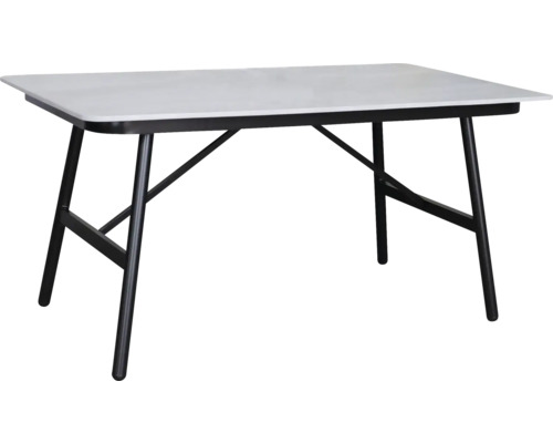 Obdélníkový stůl s deskou a kovovými nohami