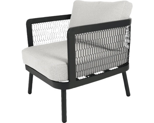 Křeslo s kovovým rámem a sedákem