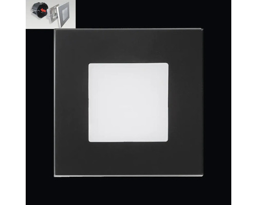 Čtvercové LED zapuštěné nástěnné svítidlo s černým rámem
