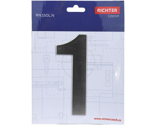 Číslo domu 1 z nerezové oceli od Richter Czech