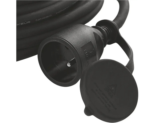 Prodlužovací kabel s ochrannou kontaktní zástrčkou a ochrannou kontaktní zásuvkou s výklopným víkem