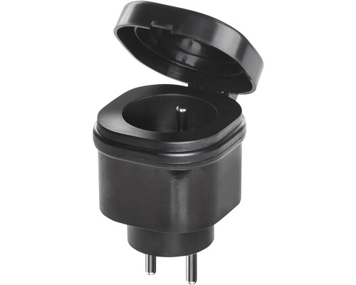 Zásuvková zástrčka s výklopným víkem pro venkovní použití