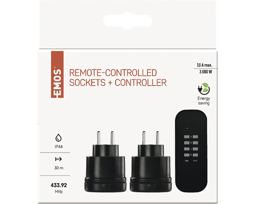Dálkově ovládané zásuvky s dálkovým ovládáním v balení