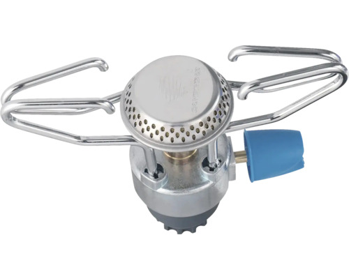 Kempingový vařič s kovovým držákem hrnce