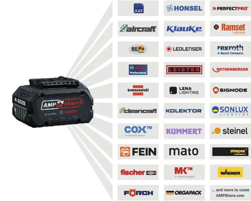 Baterie Bosch AMPShare s logy partnerů