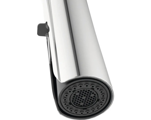 Detailní záběr výtoku vodovodní baterie s perlátory