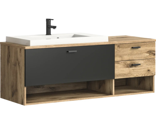 Skříňka pod umyvadlo s umyvadlem a baterií do koupelny