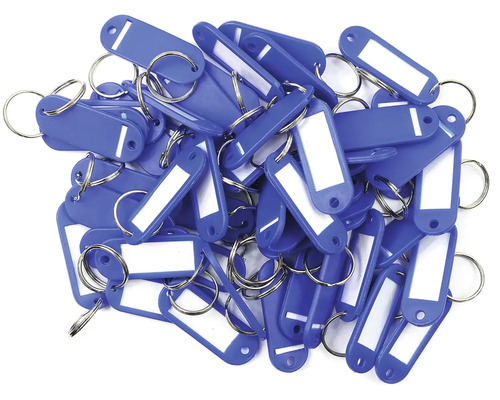 Plastové klíčenky s popisovacím polem a kovovým kroužkem