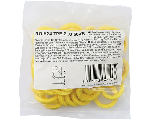 Balení krytek na klíče z termoplastického elastomeru, 50 kusů