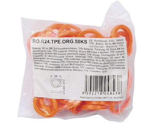 Balení 50 krytek na klíče z termoplastického elastomeru