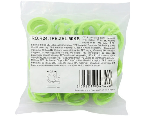 Balení 50 krytek na klíče z termoplastického elastomeru