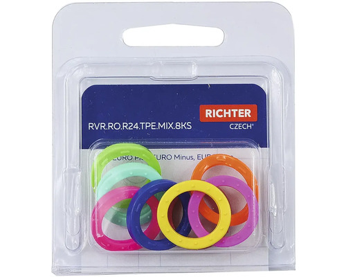 Kroužky Richter v různých barvách v plastovém obalu
