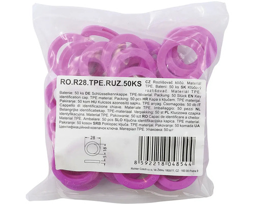 Balení 50 krytek na klíče z termoplastického elastomeru