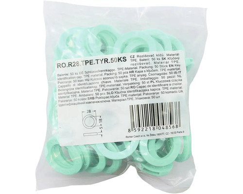 Kroužky na klíče z termoplastického elastomeru, 50 kusů