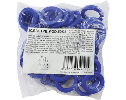Balení 50 kusů rozlišovačů klíčů z termoplastického elastomeru