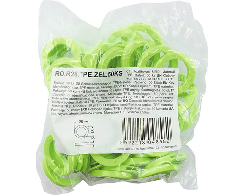 Balení 50 kusů rozlišovačů klíčů z termoplastického elastomeru