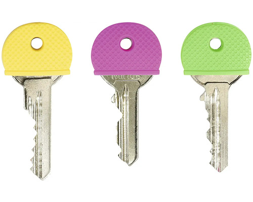 Tři klíče s barevnými krytkami