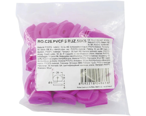 Balení plastových krytek na klíče, 50 kusů