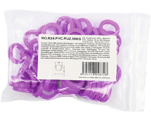 Balení 50 kusů plastových rozlišovačů klíčů