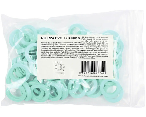 Krytky na klíče z PVC, 50 kusů