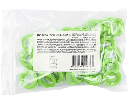 Balení 50 kusů PVC krytek na klíče