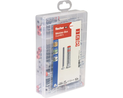 Fischer Meister-Box DuoHM S s hmoždinkami a šrouby v průhledné plastové krabičce