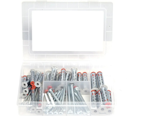 Sortimentní box s hmoždinkami a šrouby
