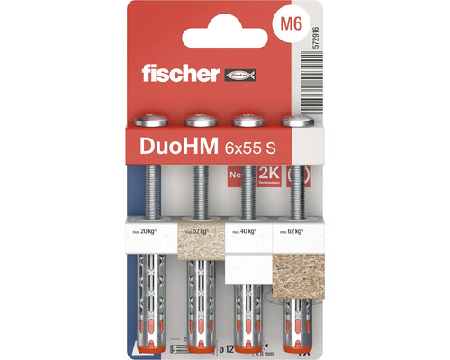 fischer DuoHM 6x55 S kovové hmoždinky v balení