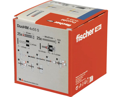 Balení kovových hmoždinek Fischer DuoHM 4x55 S