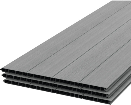 Šedé plastové panely s dřevěnou strukturou