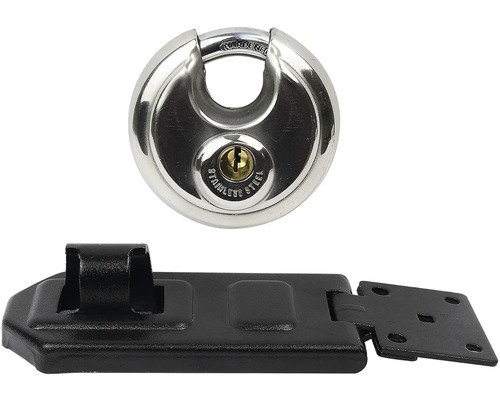 Kulatý visací zámek z nerezové oceli s černou závorou