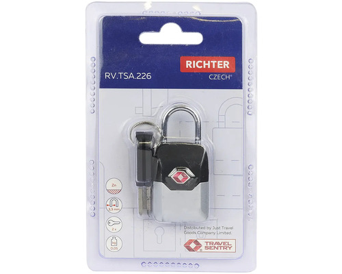 Visací zámek Richter TSA se dvěma klíči v balení