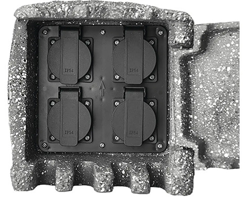 Rozbočovač zásuvek se čtyřmi zásuvkami a stupněm krytí IP54