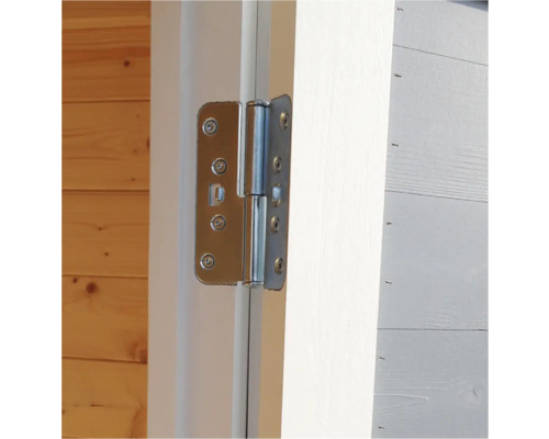 Kovový dveřní pant připevněný ke dveřím