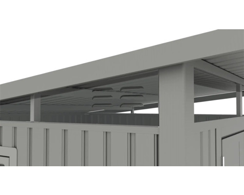 Detail zahradního domku s větracími otvory