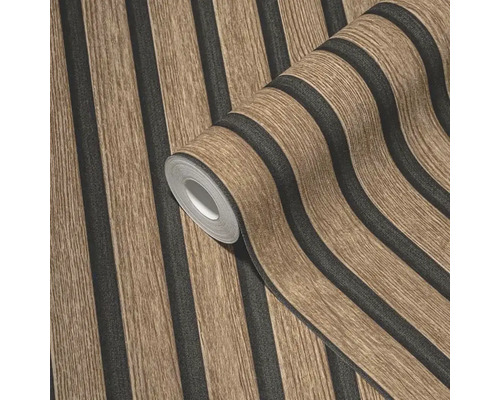 Role tapety s motivem dřeva a pruhů