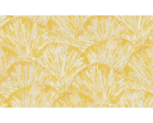 Žlutá vliesová tapeta s abstraktním vzorem