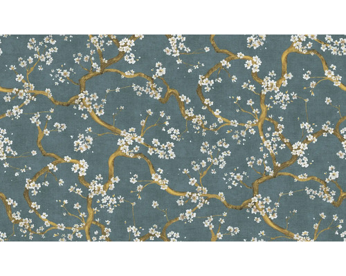 Tapeta s květinovým vzorem a motivy větví