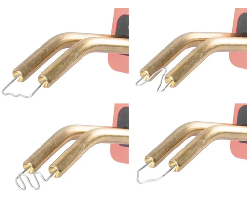 Detailní pohled na různé tvary nástavců pro řezačku horkým drátem.