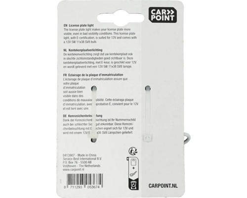 Carpoint osvětlení poznávací značky s žárovkou 12V 5W 11x38 SV8