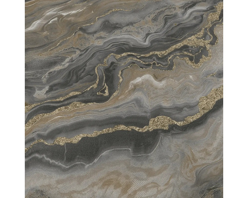 Tapeta s mramorovým vzorem v šedé a zlaté barvě