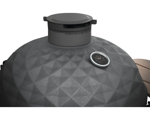 Keramický gril s teploměrem a víkem