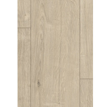 Detail laminátové podlahy s imitací dřeva.