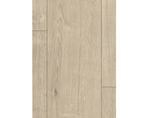 Detail laminátové podlahy s imitací dřeva.