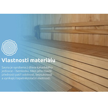 Dřevěná sauna s lavicemi