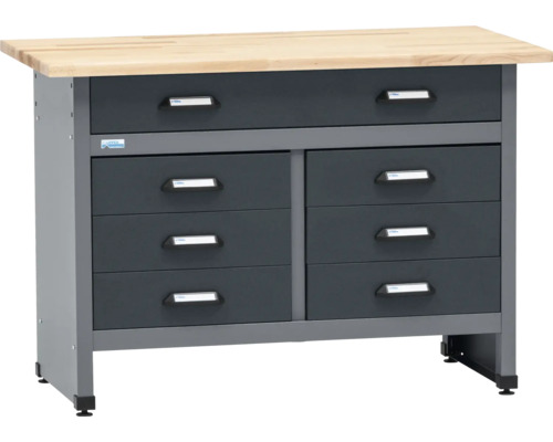 Pracovní stůl se zásuvkami a dřevěnou deskou