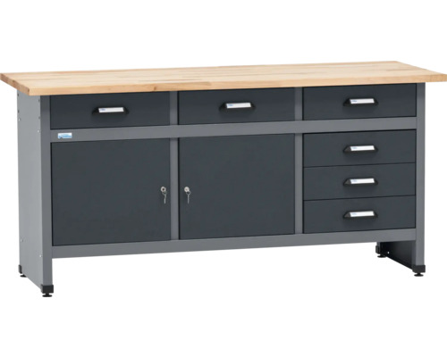 Pracovní stůl se zásuvkami a skříňkami
